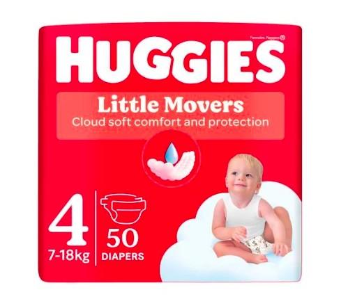 Huggies Little Movers підгузники дитячі 4 (7-18кг) 50шт